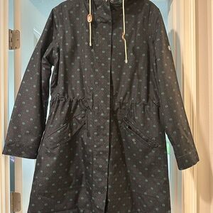 Stylish Navy with green accents Women's Coat